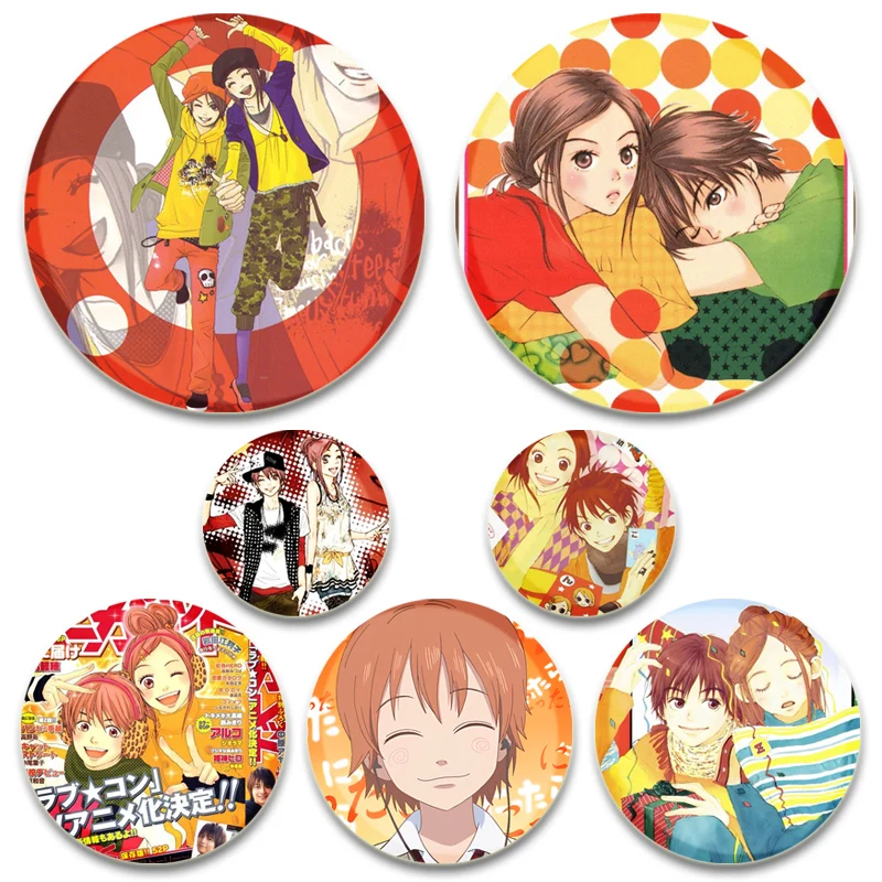 Anime Lovely Complex Button Pins Cute Cartoon Badge 32/44/58mm Round Creative Brooches for Backpack Jewelry Accessories Gifts