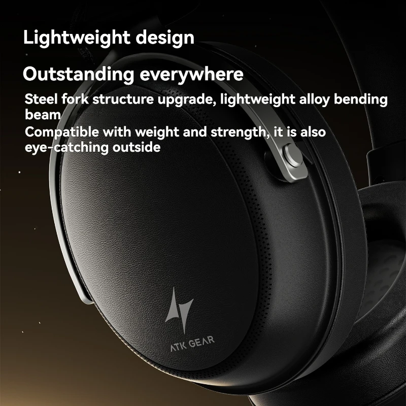 ATK Neptune N9 سماعة الألعاب اللاسلكية المخصصة 270 جرام خفيفة الوزن مثبتة على الرأس إلغاء الضوضاء سماعات ملحقات الكمبيوتر