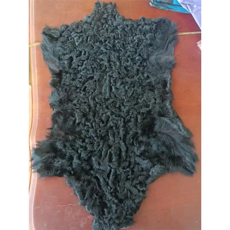 

Whole Piece of Karakul Sheepskin Leather High-End Fur Matching Accessories Curly Fur Natural Pattern DIY Handmade Leather