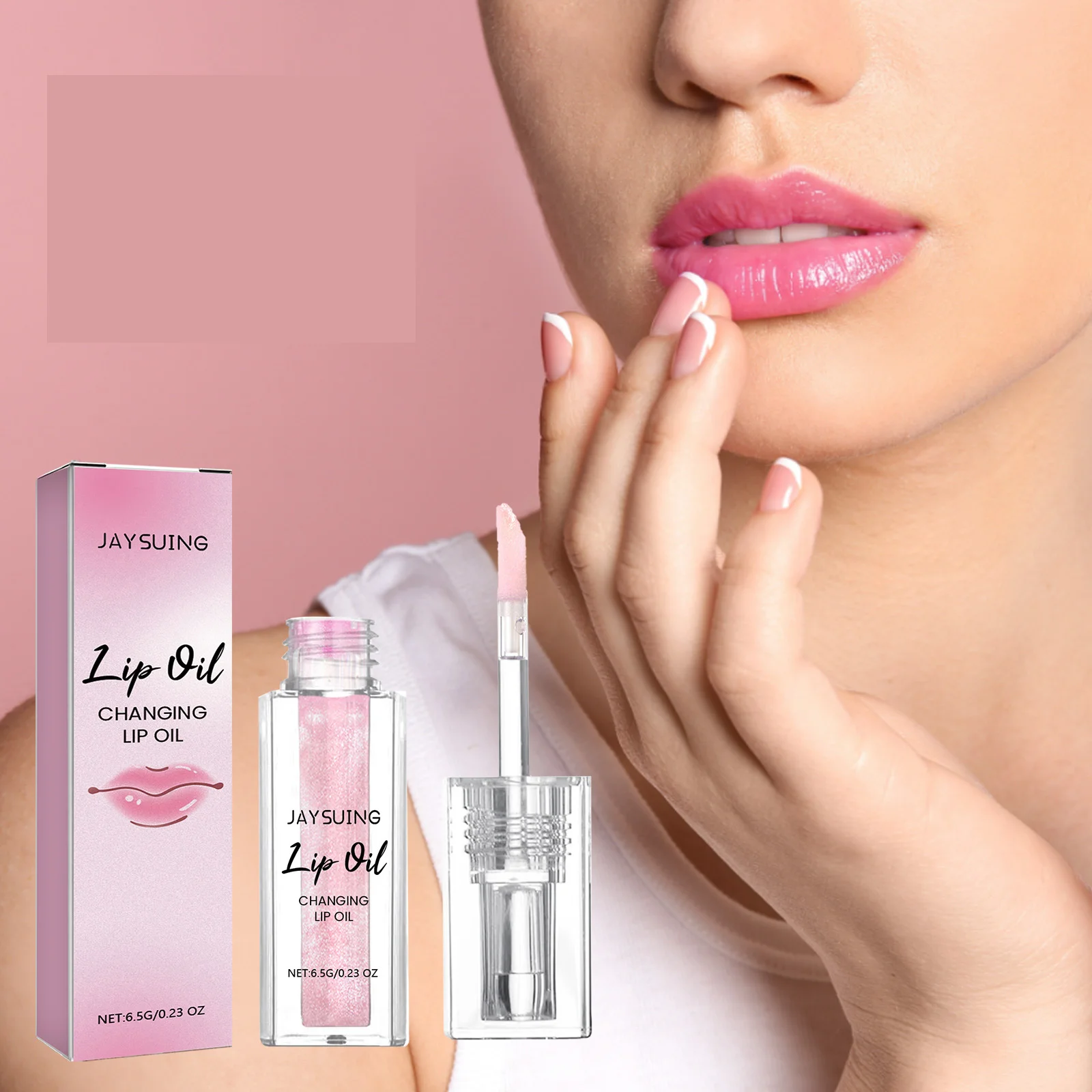 Jaysuing Color Changing Lip Oil Reduce Fine Lines Making Lips Plump Improve Elasticity Keep Moisturizing Portable Lip Care Oils