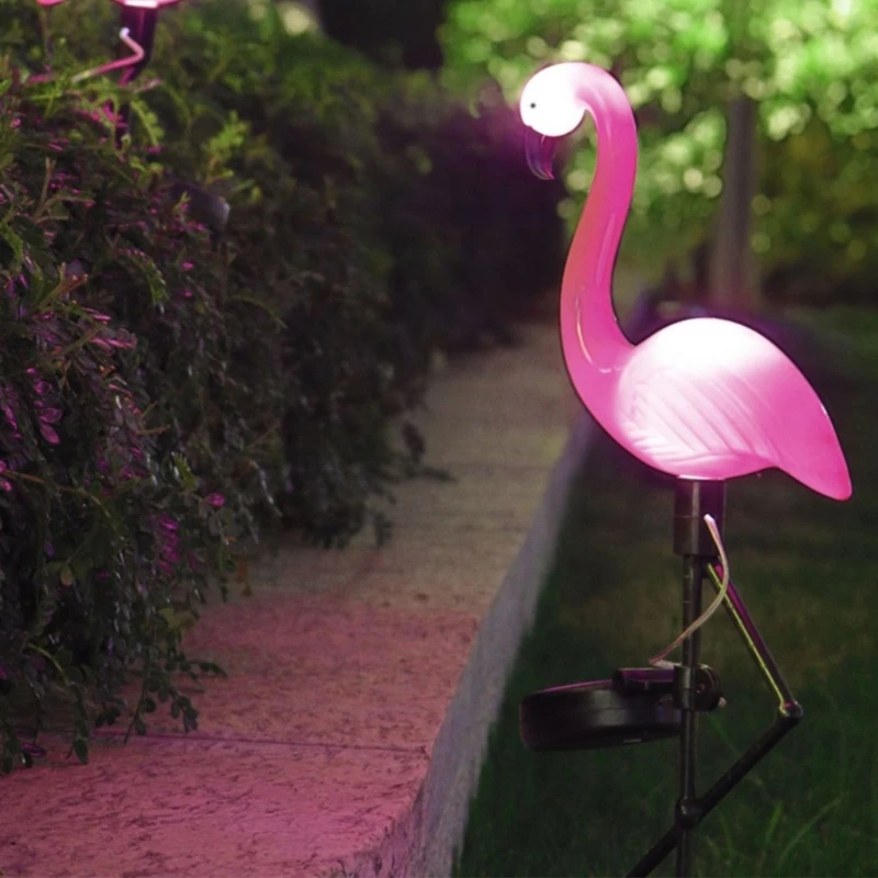 Luz solar para luces solares para jardín con forma flamenco para exteriores, resistente agua