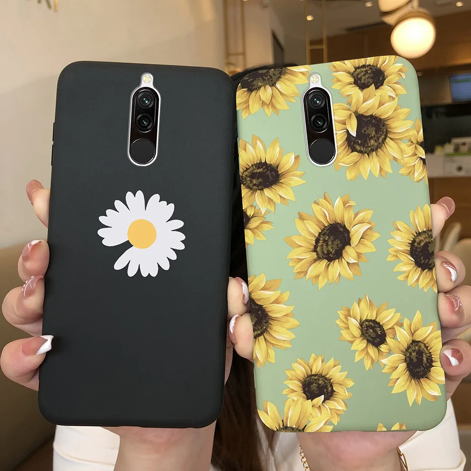 Soft Case For Xiaomi Redmi 8 Case Silicone Fundas Phone Back Cover For Redmi8 Case Flower Love Heart Bumper For Xiaomi Redmi 8