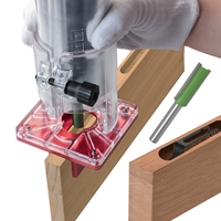 2 in 1 Invisible Fastener Slotting Bracket, Woodworking Router Base, Mortising Jig, Trimmer Base, Grooving for Cabinet Wardrobe