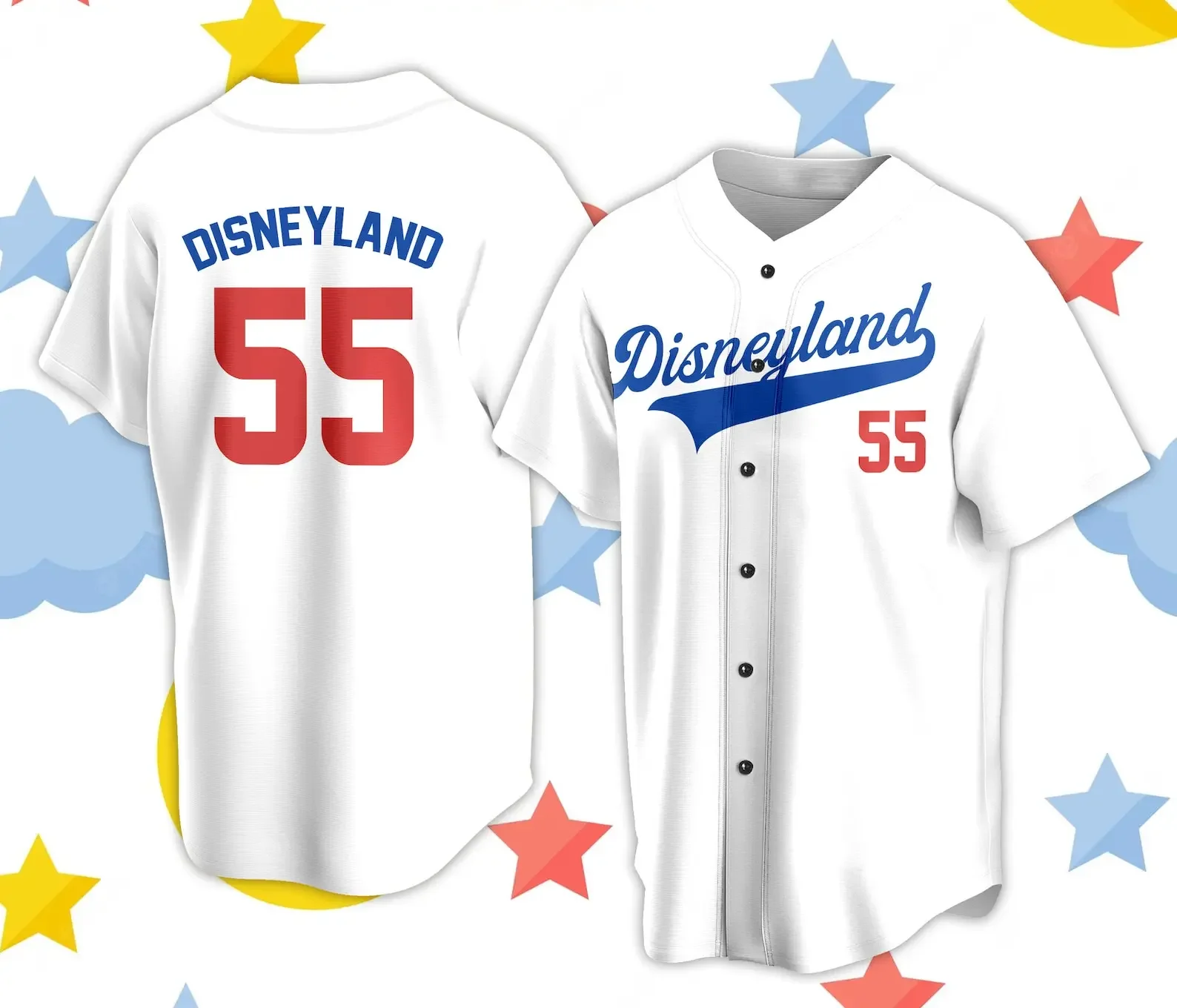 Disneyland Magic Kingdom Est 1955 Baseball Jersey Disney Short Sleeve Baseball Jerseys Casual Sweatshirts Mens Womens Shirt Tops