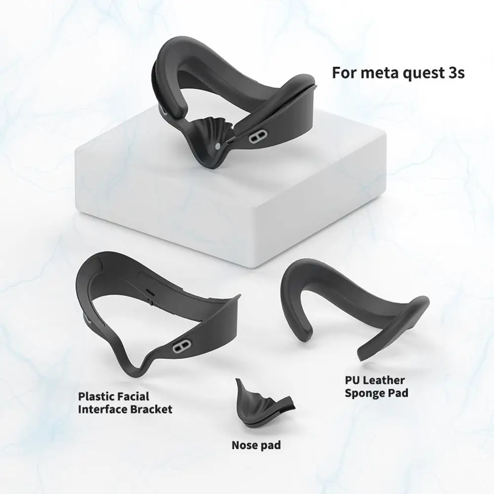 Für Meta Quest 3s VR Gerät Maske Schwamm Halterung Maske Ersatz Pad Zubehör Schweißfest Spiel ﻿   Ausnehmbarer, atmungsaktiver Schaumstoff A4Q4