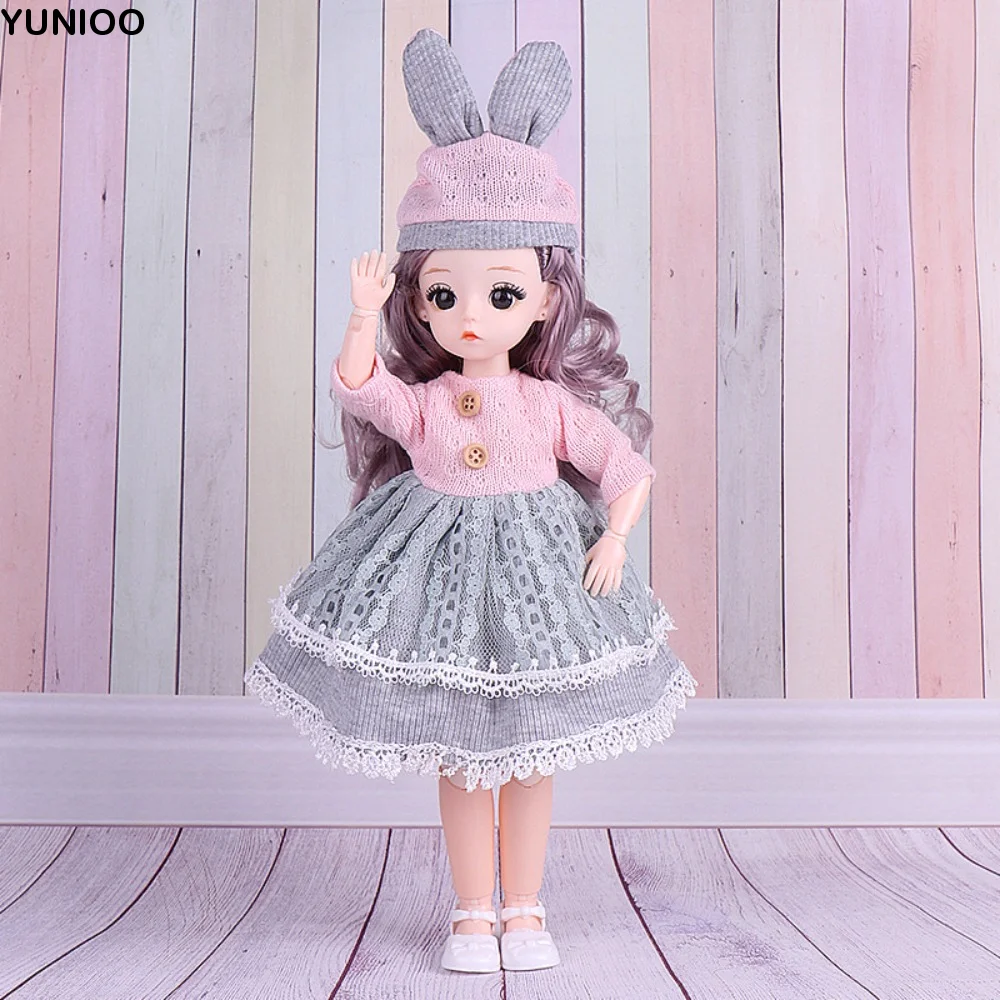 

Long Hair 30cm Doll with Clothes with Wig Make Up High Heel Princess Dress Up Dolls Anime Cute Princess Makeup Ball Joint Doll