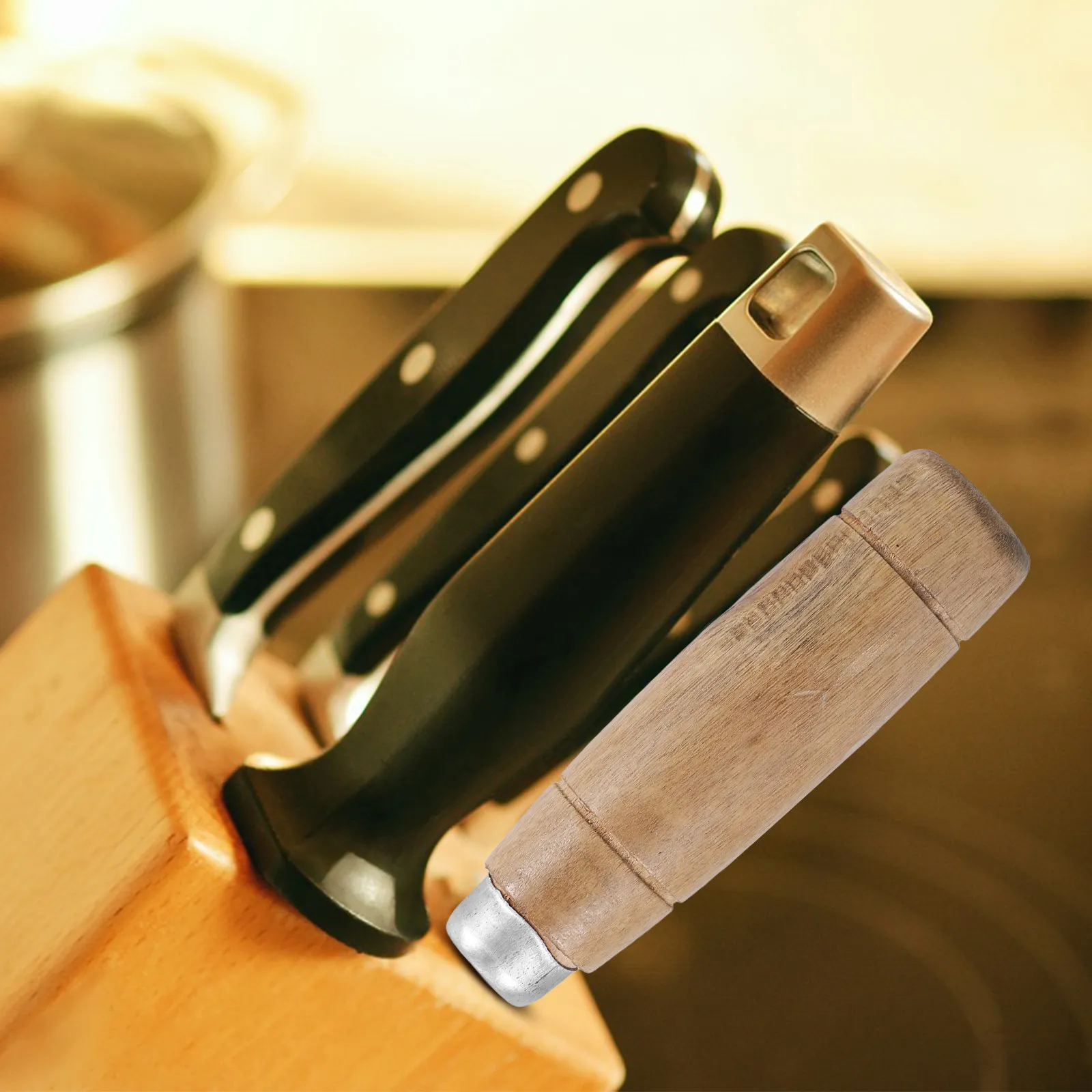 Wooden Knife Handle Replacement Solid Wood Ergonomic Kitchen Cutter Repair Tool Handle for Japanese Chef Knife Kitchen
