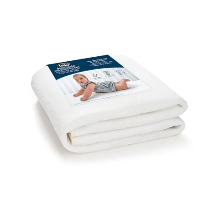 

Breathable Crib Mattress Cover Quilted Mesh Waterproof Universal Fit for Standard Crib and Toddler Beds Easy to Change Machine