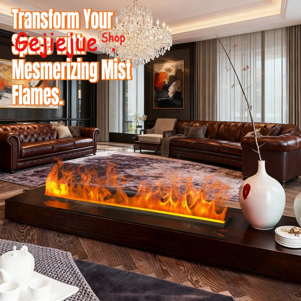 

3D Atomized No Venting Fireplace Colorful Steam Flame Decorative Mist Intelligent No Fire Hazard Electric Water Vapor Fireplace