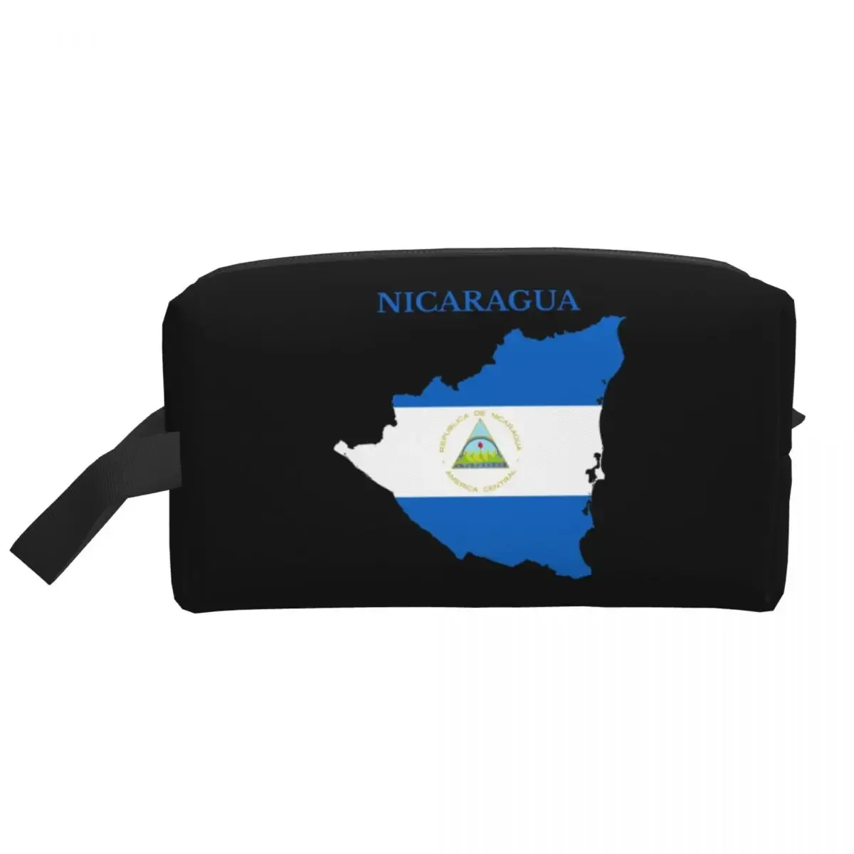 Nicaragua Map Flag Makeup Bag for Women Travel Cosmetic Organizer Fashion Proud Patriotic Storage Toiletry Bags