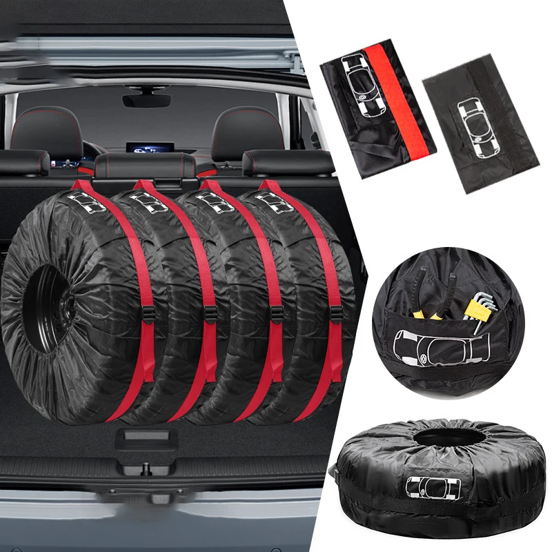 1/4PCS Universal Car Spare Tire Covers Case Auto Wheel Tires Storage Bags 190T Oxford Cloth Dust-proof Protector Car Styling