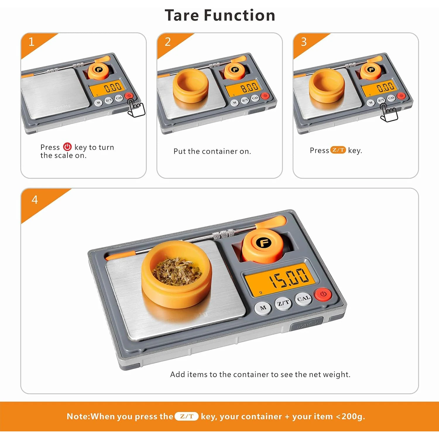 Gram Scale Rechargeable Herb Scale, Digital Scale .01 Gram Accuracy, 6 Units Mini Scale Gram and Ounce, Jewelry Scale