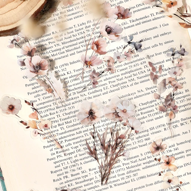 30 sztuk/paczka Vintage kwiaty naklejki dla zwierząt domowych DIY dekoracyjne śmieci naklejki do dziennika do albumu z notatnikiem etykieta pamiętnik Album Planner