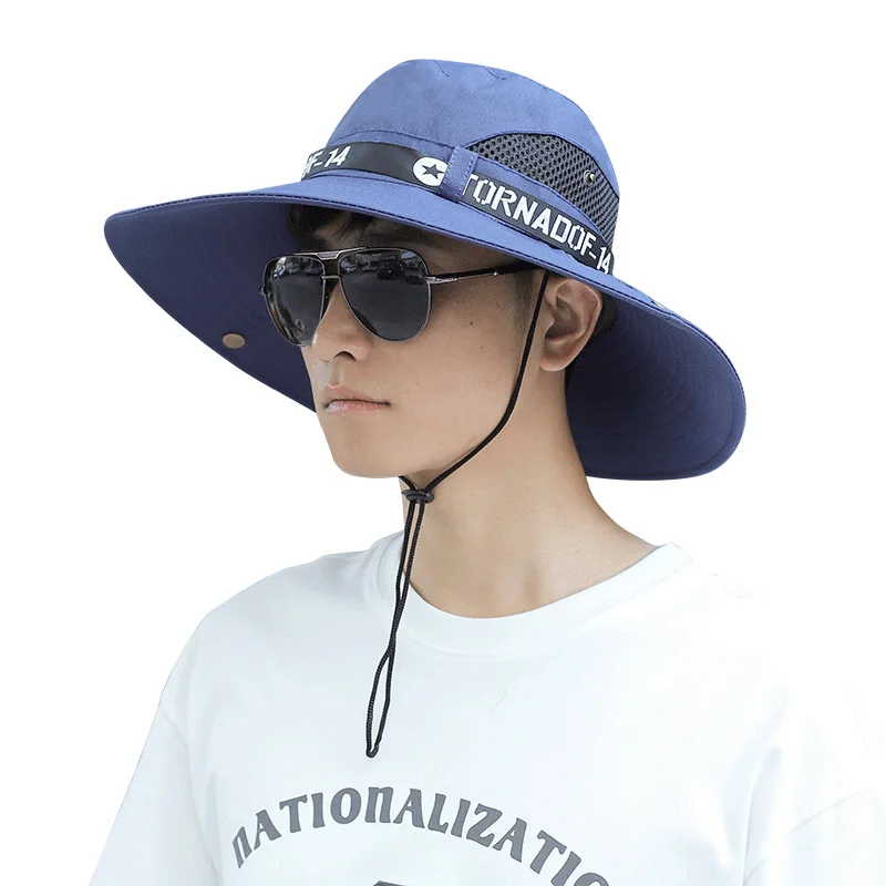 Hot Selling Men Summer Outdoor Sun Hat Fishing Cap anti-ultraviolet Solid Colour Fisherman Outdoor Work Petten Voor Mannen M4