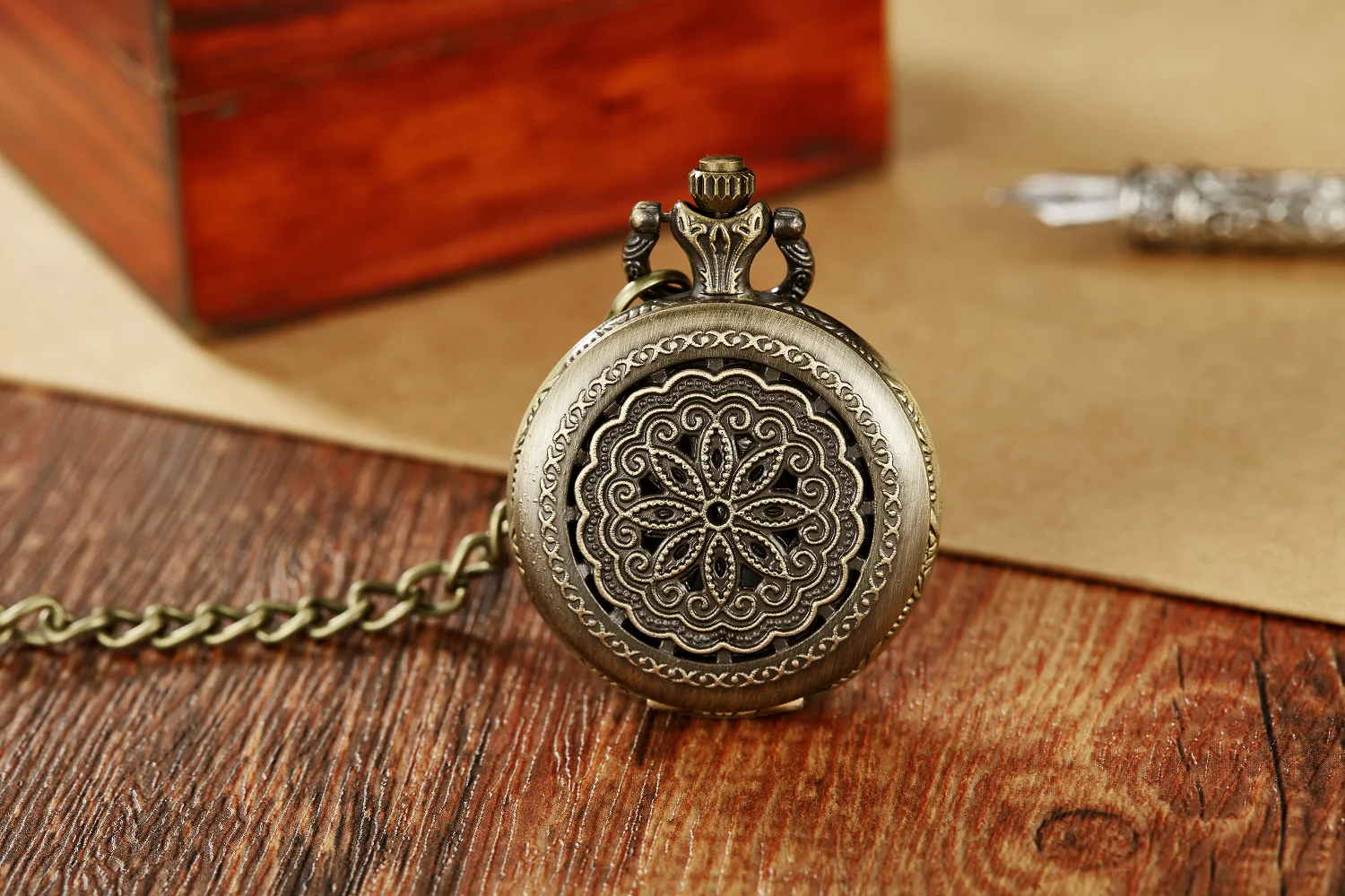 Classic hollowed out floral commemorative pocket watch for friends best gift for wife  New