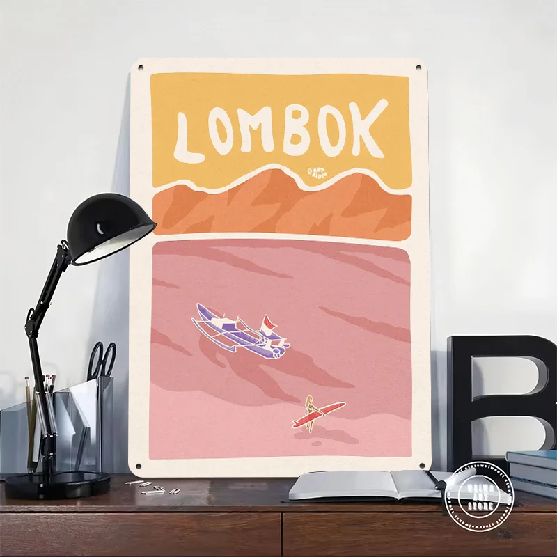Bali Lombok Surf Poster Retro  - đánh giá và giá 3D Printing Bali