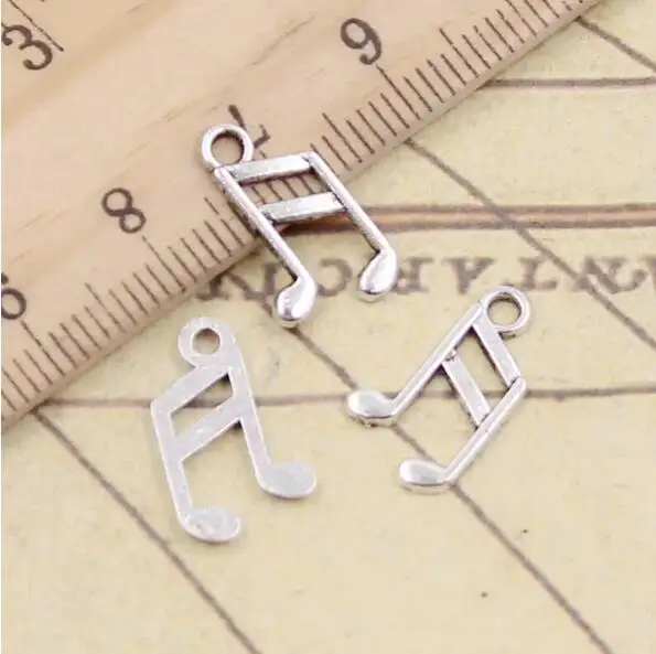 50pcs 13x8mm Alloy Charms Lovely Musical Note Pendants EF3618