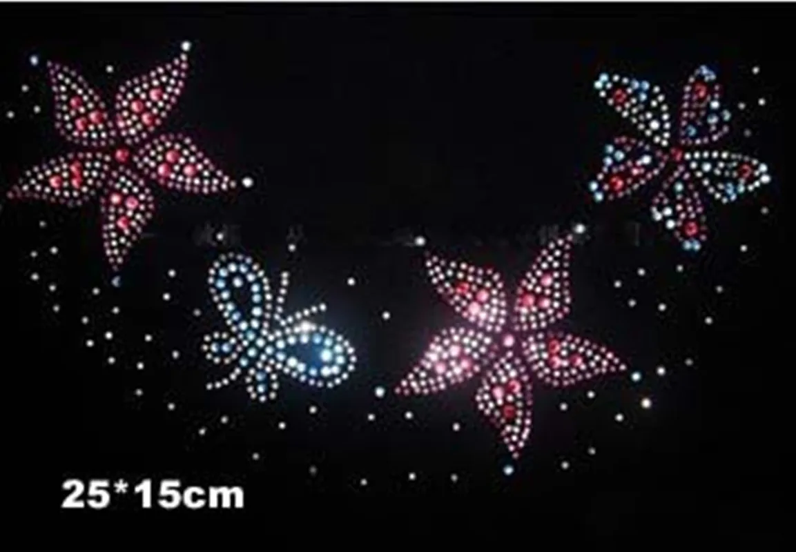 6 pz/lotto scollatura Hot Fix strass motivo cristallo strass strass ferro sul trasferimento applique patch per maglione