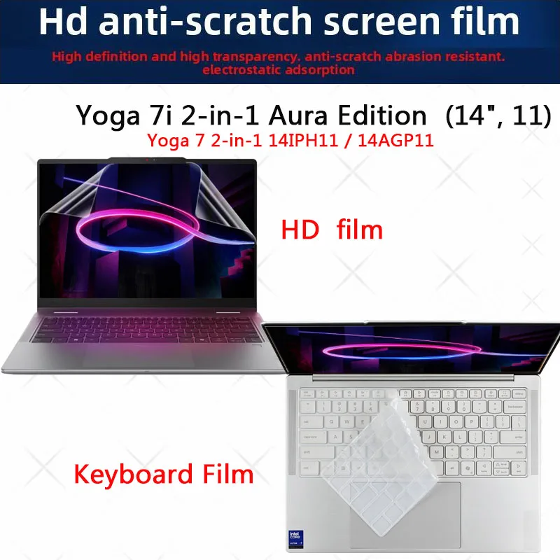 For Lenovo Yoga 7 2-in-1 14IPH11/14AGP11 Keyboard Film Gen11 Laptop Touch Screen Protective Film Anti-blue Film Matte Film