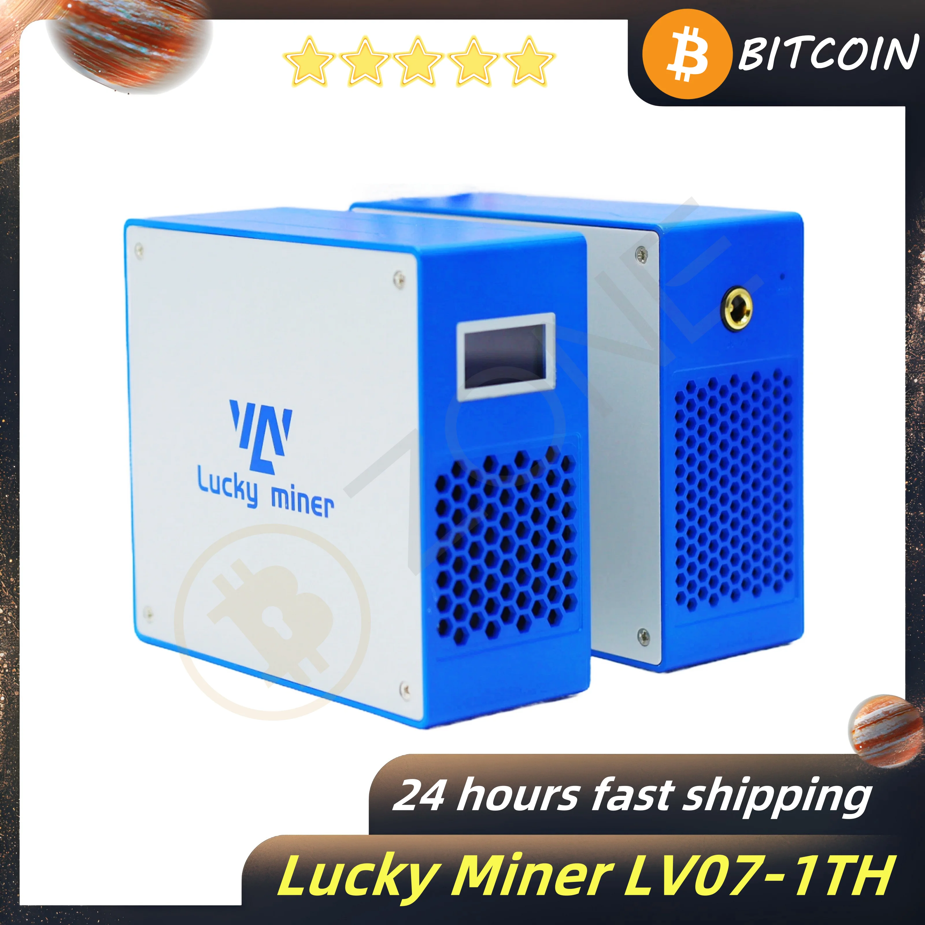 

Brand New Spot Lucky Miner LV07 1000GH/S Hash Rate BTC Lotto WiFi Miner Silent Home Mining Machine with Power Supply