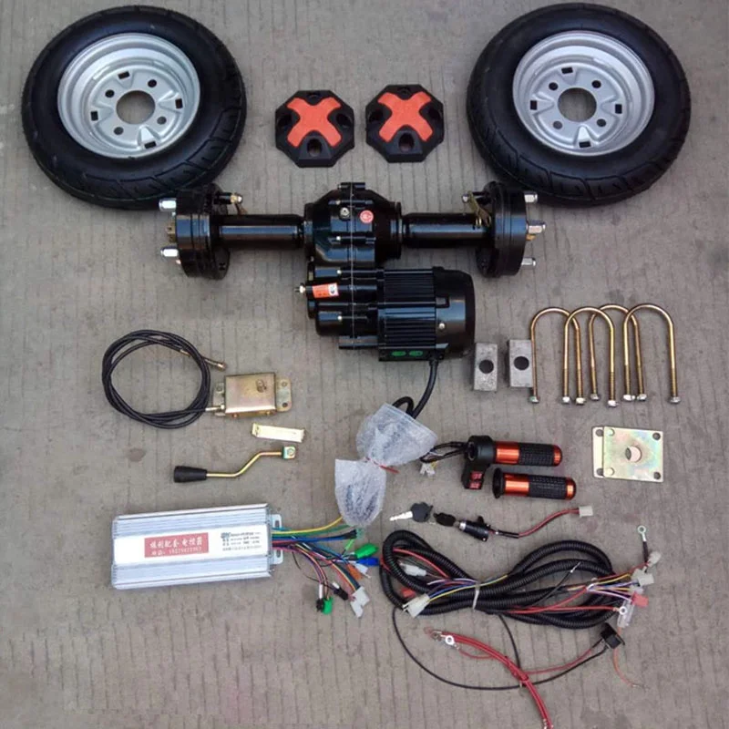 1200W motor differential transmission rear axle engineering electric tricycle drive axle go kart assembly