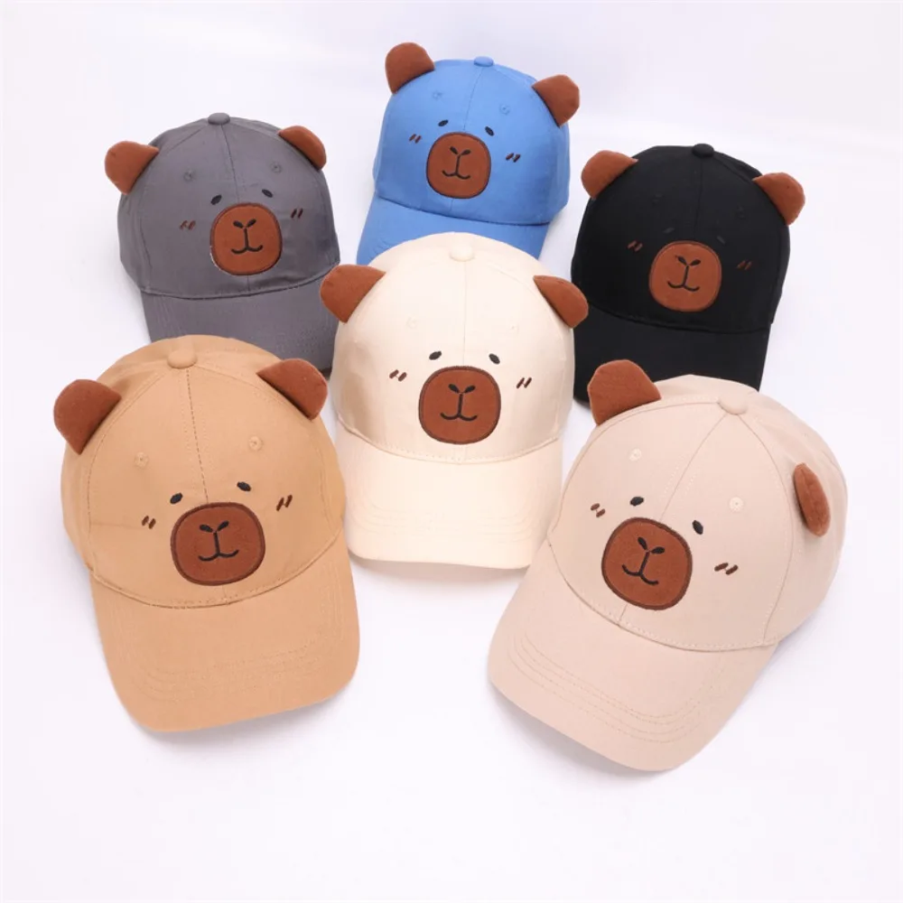 Fashion Breathable Capybara Peaked Cap Thin Cotton Children Baseball Hat Korean Style Polyester Baby Sunscreen Hat Outdoor