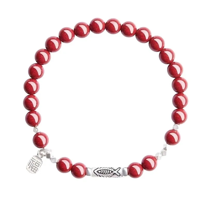 

Cinnabar Bracelet Koi Good Luck Bracelet for Men and Women Chinese Zodiac Year Lucky Blessing Beaded Bracelet Gifts