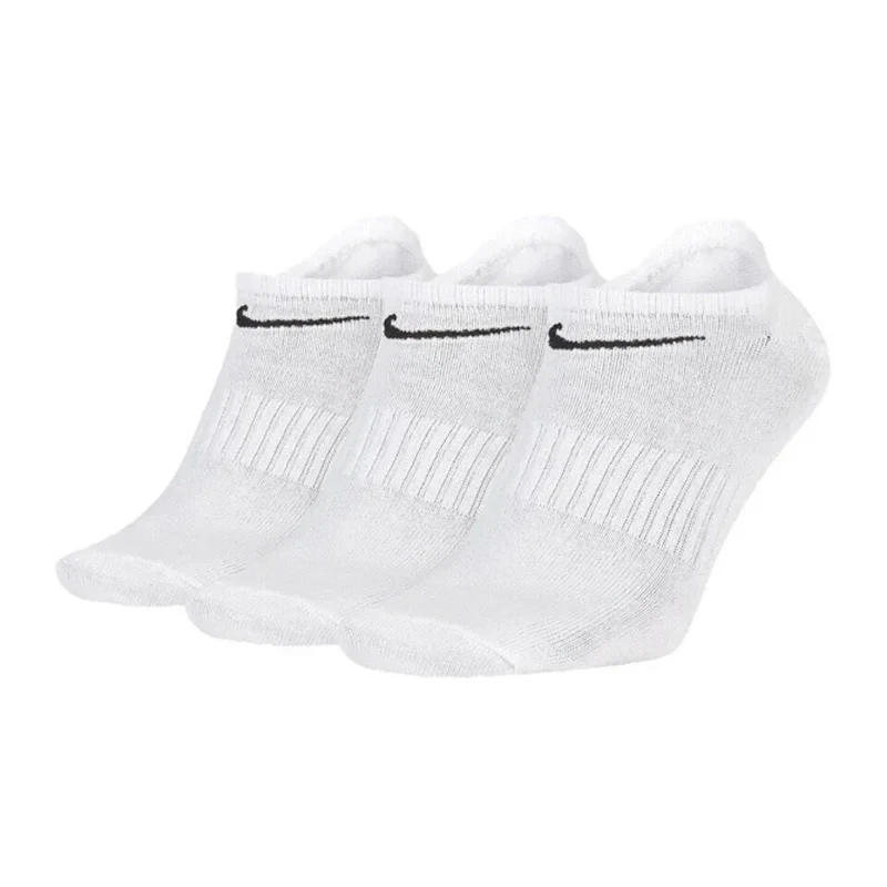 

Original Nike Lightweight Unisex Sports Socks Men's and Women's 3 Pairs Casual Breathable Tube White Short Socks SX7678-100