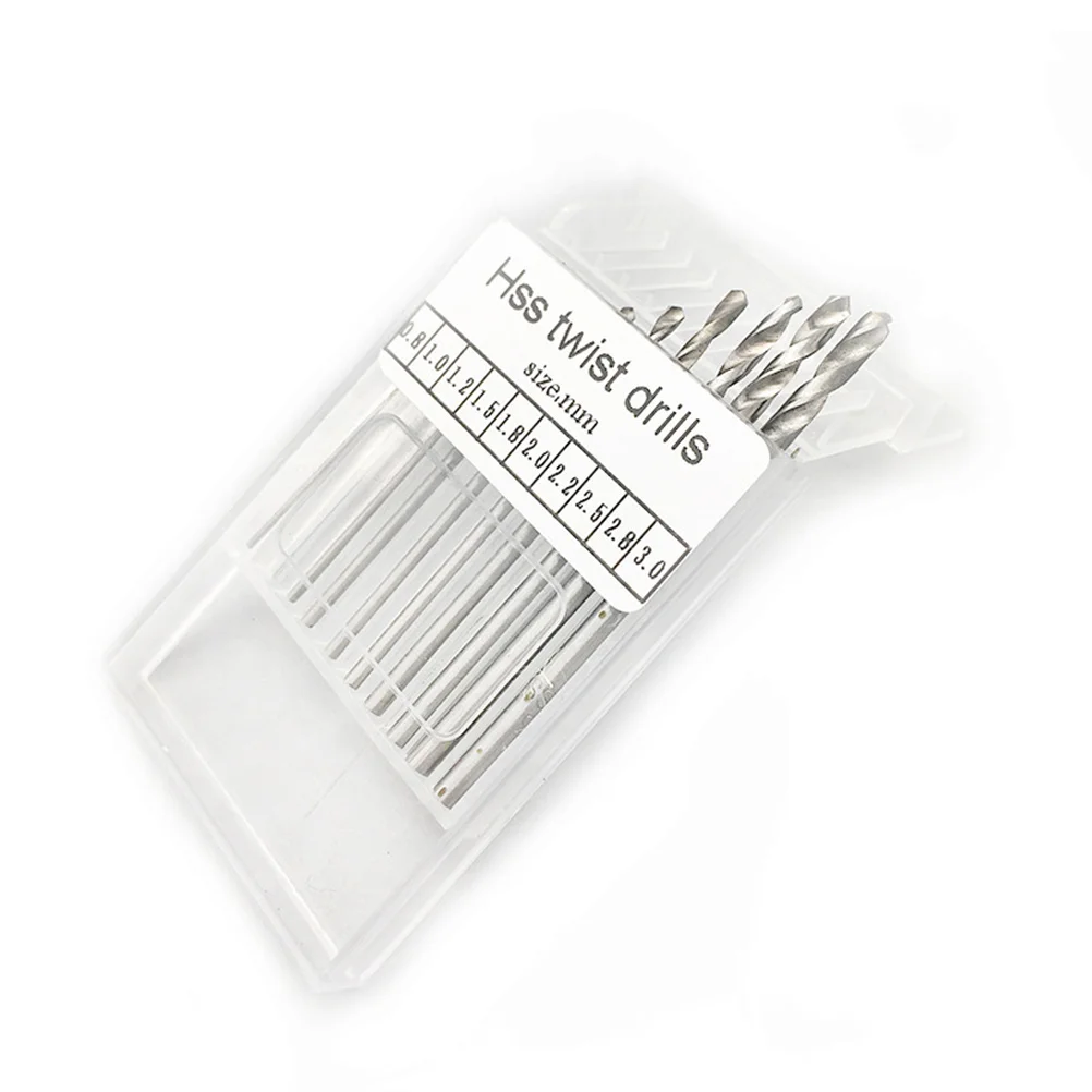 

10Pcs Hand Drill Pin Vise Precision Bits 0.8-3mm Mini Set for Jewelry Wood Plastic Carving Beads Grinding Grinding Bits