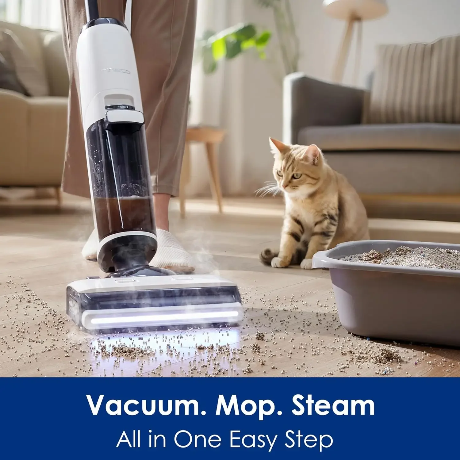 Steam Cordless Wet Dry Vacuum Steam Mop All-in-One