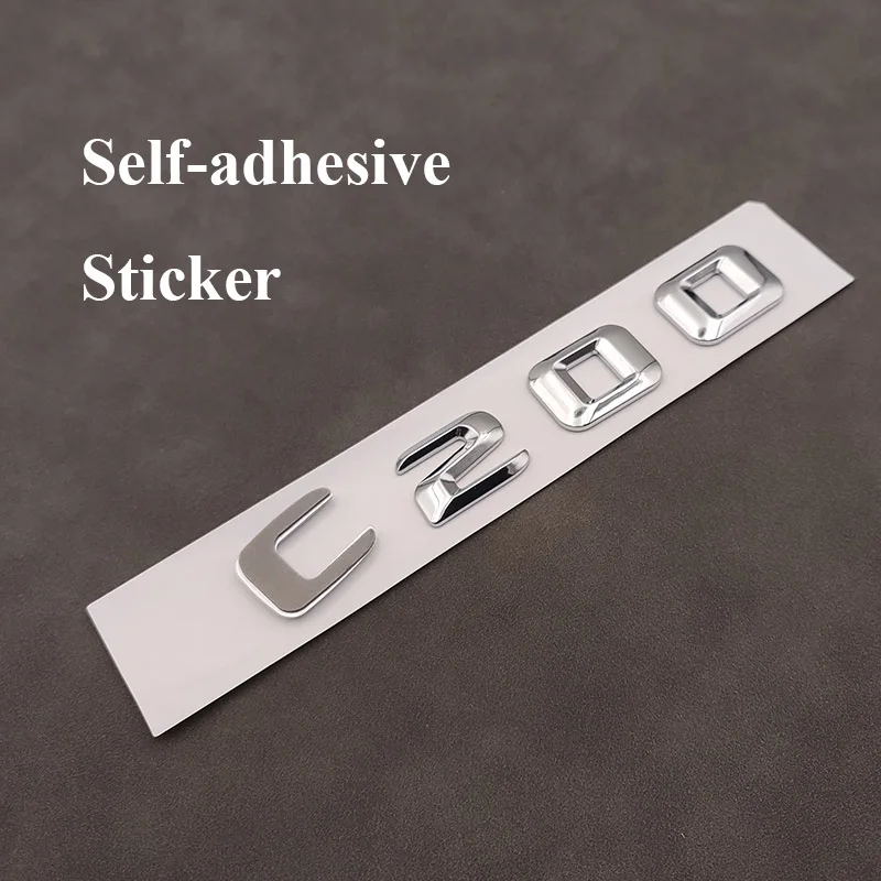 3d ABS Chrome Black C 200 Logo C200 Emblem Letter Sticker Car Rear Trunk Badge for C200 W204 W205 W206 W203 Accessories