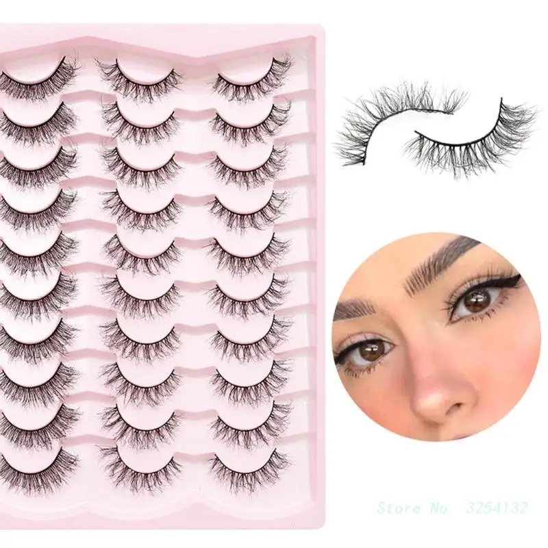 

20Pairs Fake-Lashes False Eyelashes Cat-Eye Lashes Faux Mink Lashes Natural Look Fluffy Wispy Lashes That Look Like Extensions