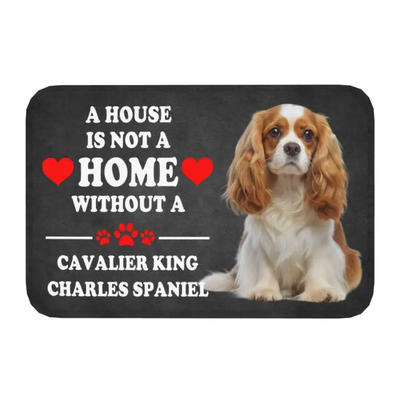 Custom Cavalier King Charles Spaniel Front Door Mat Anti-Slip Indoor Quick Dry Doormat Kitchen Bedroom Entrance Rug Carpet