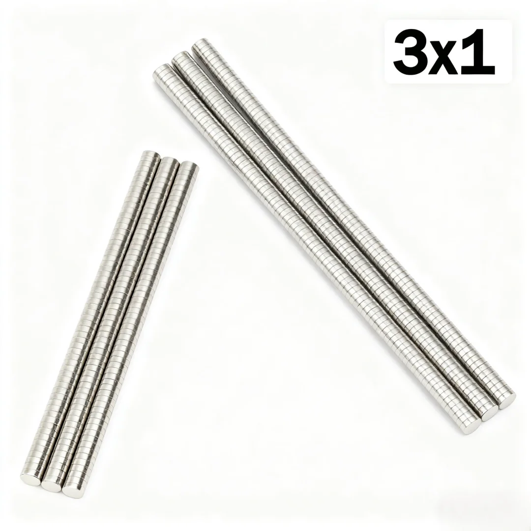 3x1MM Round Small Magnets Durable for Refrigerator, Office, DIY - Craft Organizer, imanes redondos, Tiny & Practical