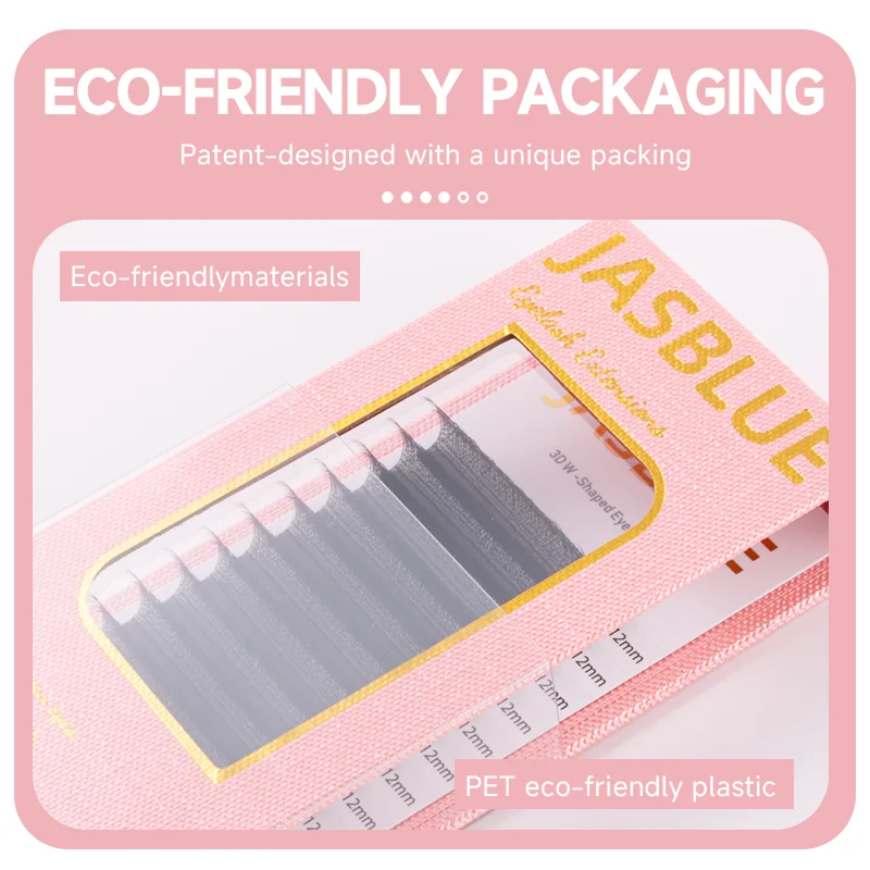 ขนตาปลอม JASBLUE 3D แบบสำเร็จรูป รุ่น Light Soft งอน C/D ความยาว 8มม.-15มม. ขนตาปลอม 3 มิติ รูปทรง W