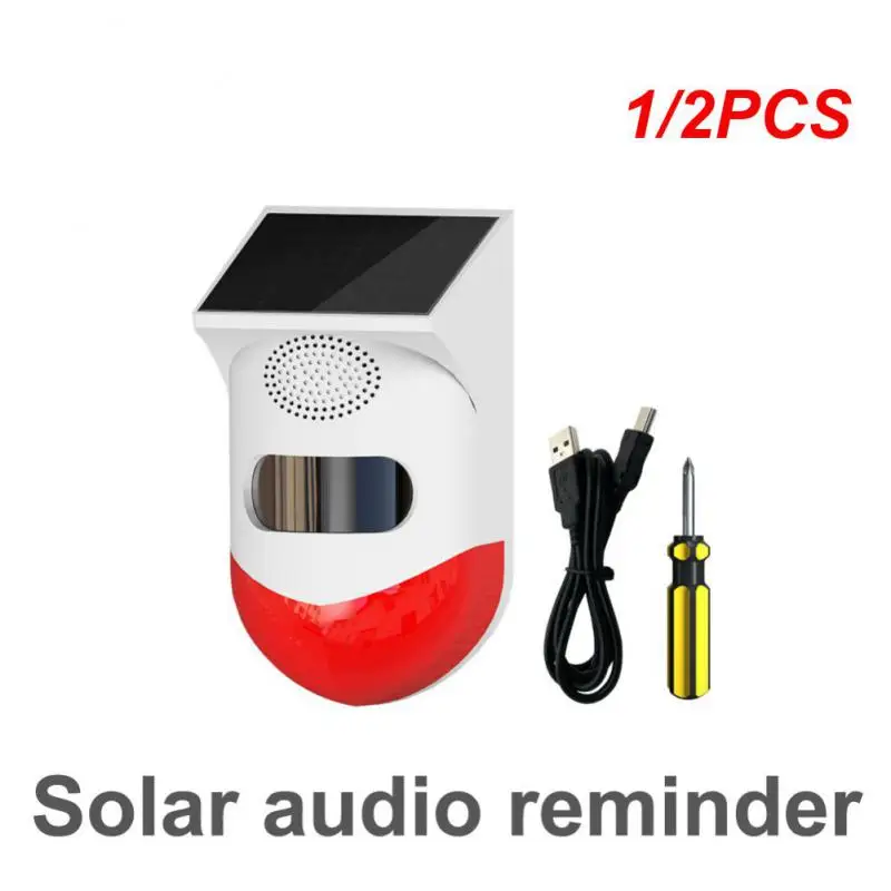 

1/2PCS Outdoor Waterproof Motion Alarm Detector Solar Infrared Detector Sound Siren Alarm With Remote Controller Security Alarm