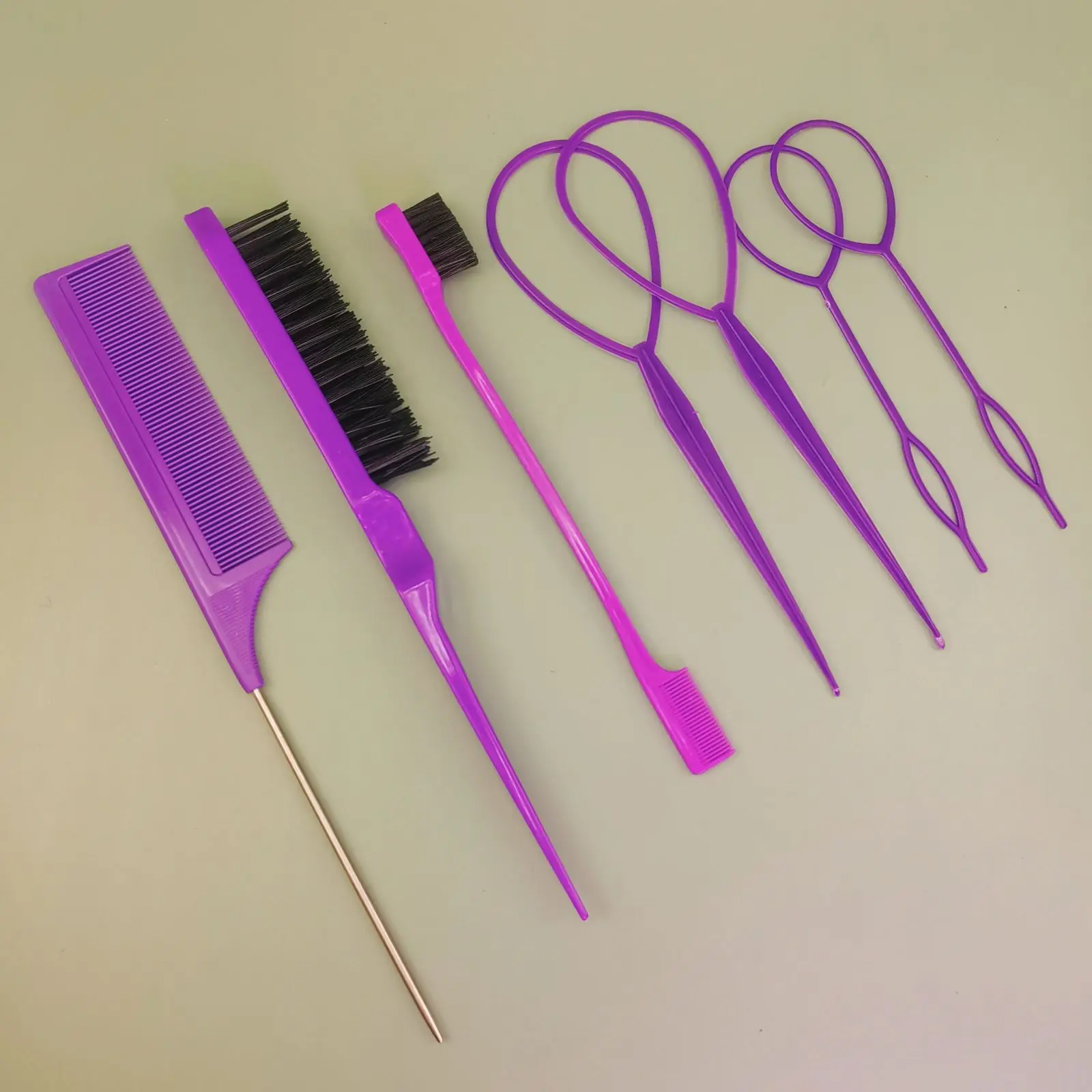 Hair Styling loop Set Toddler Topsy Rat Pony Tail Edge Comb Tools Braid Edge Brush Hairdressing Accessories for kids Women Girls