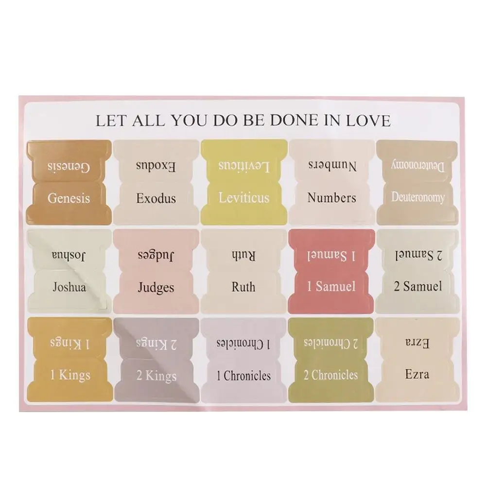 Book Accessories 5 Sheet Bible Index Writable Removable Bible Sticker Paper Tabs Easy Read Bible Label Bookmark