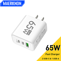 GaN USB Type C Charger 65W Fast Charging QC3.0 Quick Charger 3.0 Mobile Phone Charger Adapter For iPhone Samsung Xiaomi Realme