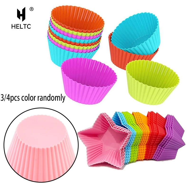 3/4PCS Silicone Lunch Box Dividers For Children Kids School Food Dividers For Bento Box Silicone Cupcake Liners Mold Baking Tool
