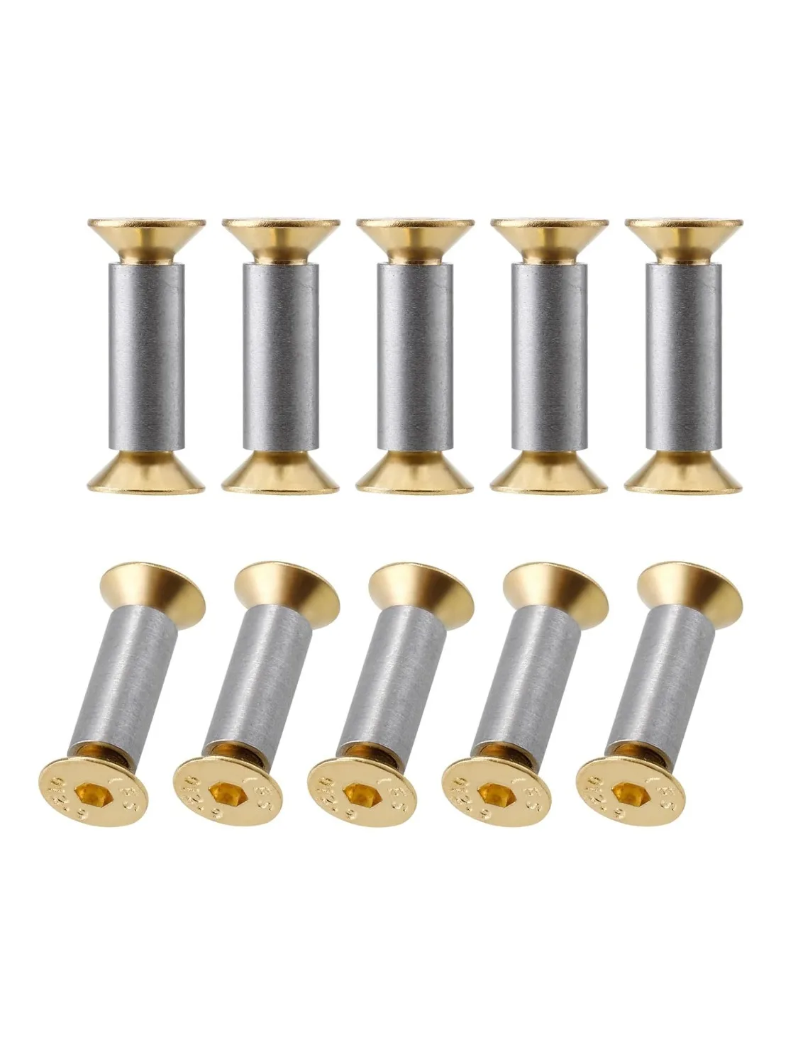 Boulon de poignée de couteau, Rivets, écrou de fixation, vis à tête plate hexagonale, matériel de bricolage, vis de fabrication de couteaux pour la fixation du couteau à lame, 10 pièces