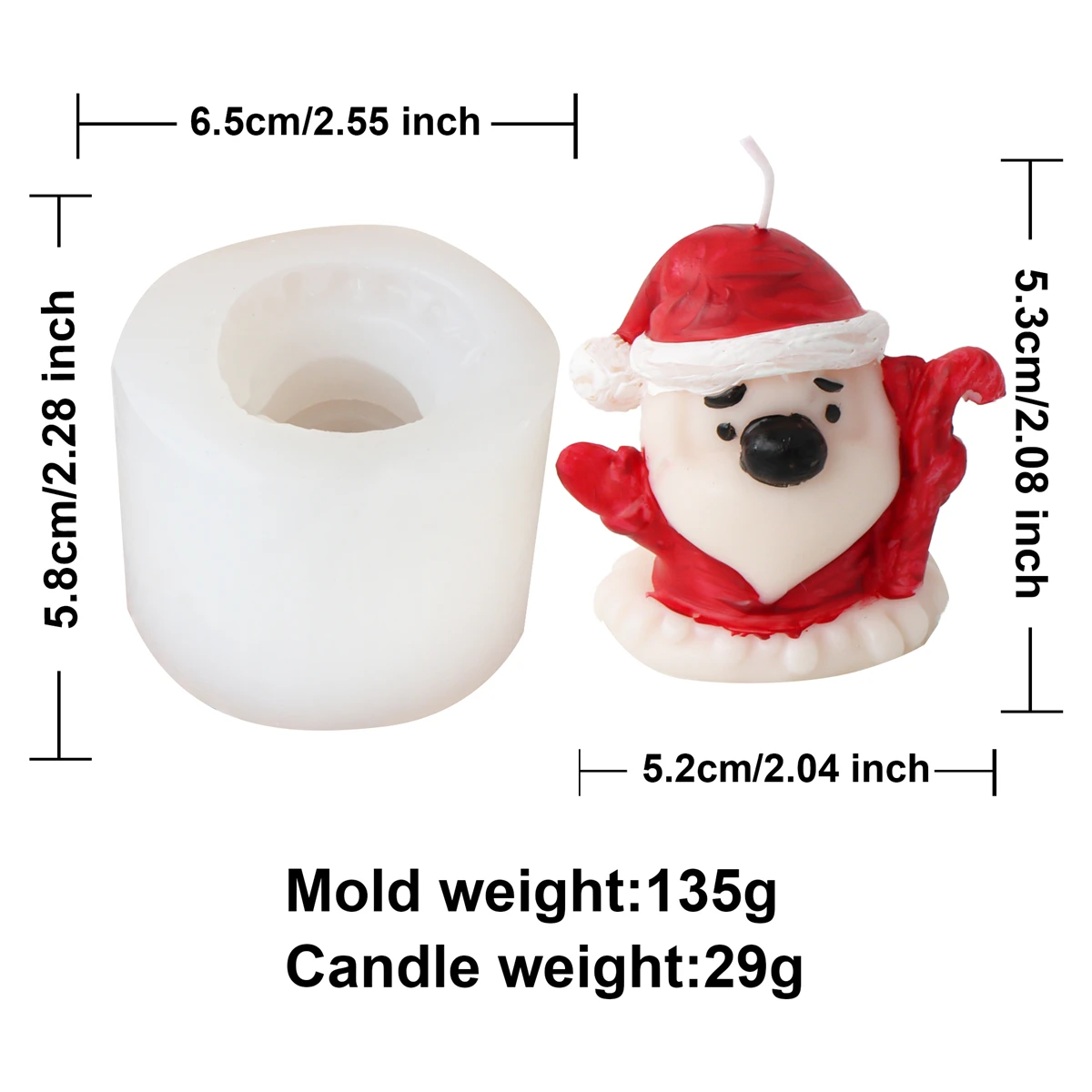 3D Christmas Animal Series Silicone Mold Doll Candle Clay  Jewelry Resin Casting Making Craft Handmade Aromatherapy Wax Eposy