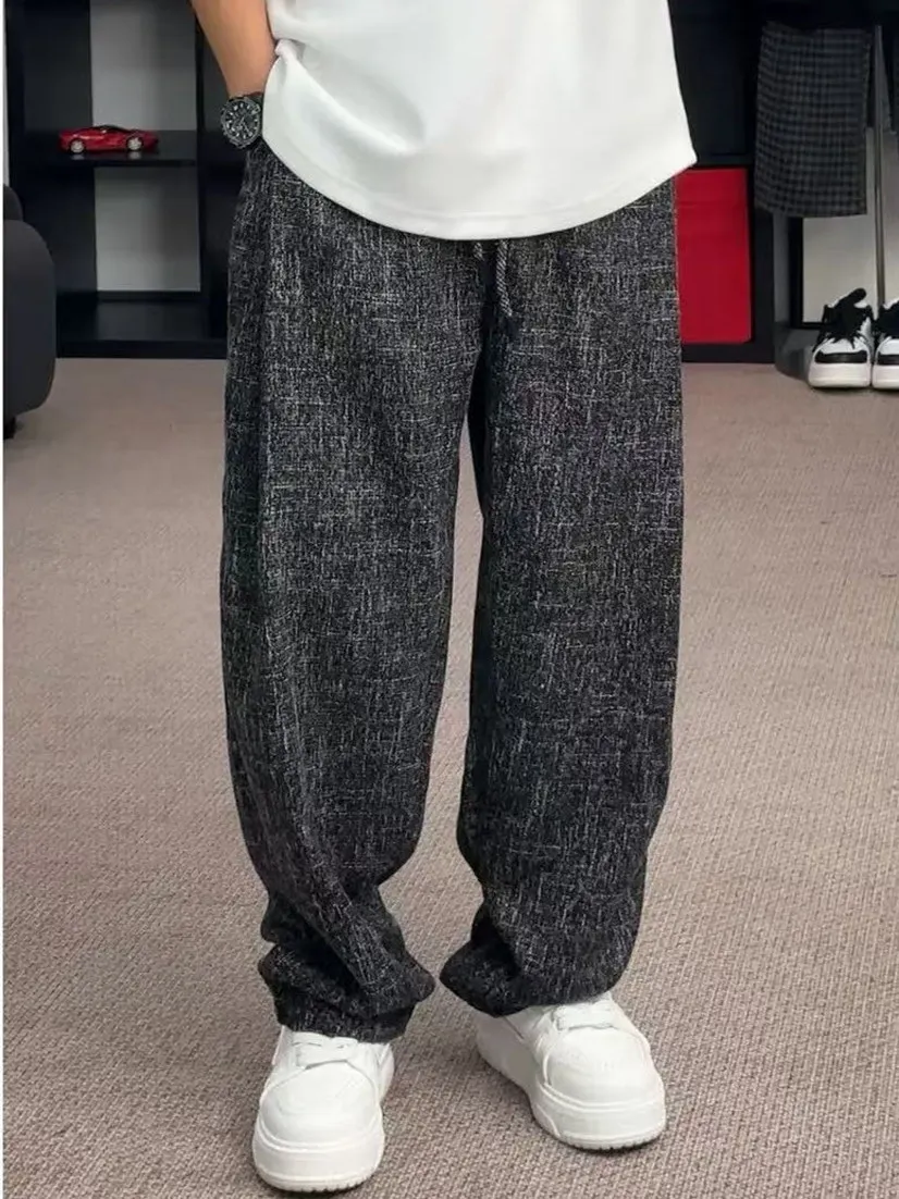 

Новые мужские повседневные брюки весна-лето: драпированные, прямого кроя, немнущиеся, комфортные, свободные, из полиэстера, молодежные