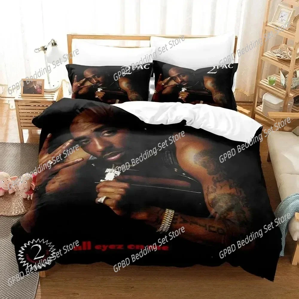 3D Print Tupac Amaru Shakur 2 PAC Bedding Set Double Twin King Duvet Cover Comforter Pillowcase Boys Girls Adults Bedroom
