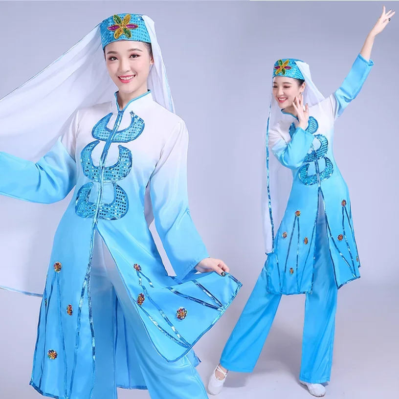 New Russian Security Ethnic Salar Ethnic Dongxiang Ethnic Costume Women's Dance Performance Costume