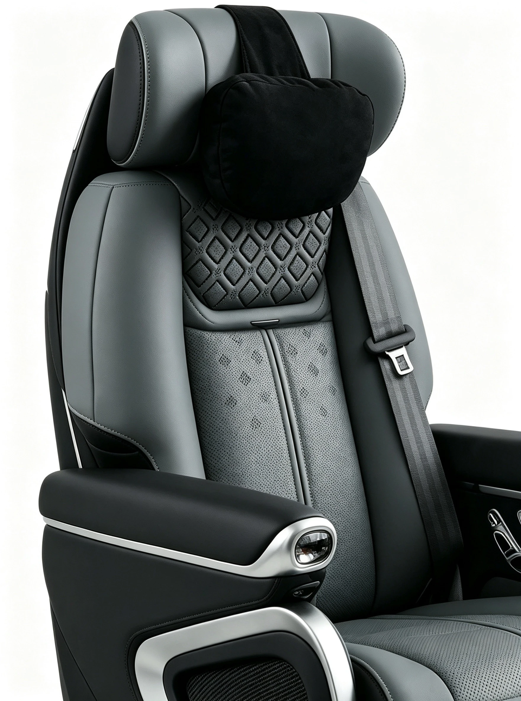 Dark Grey Nappa Leather Captain Seat With Electric Functions for MPV Van Modified Car Seats