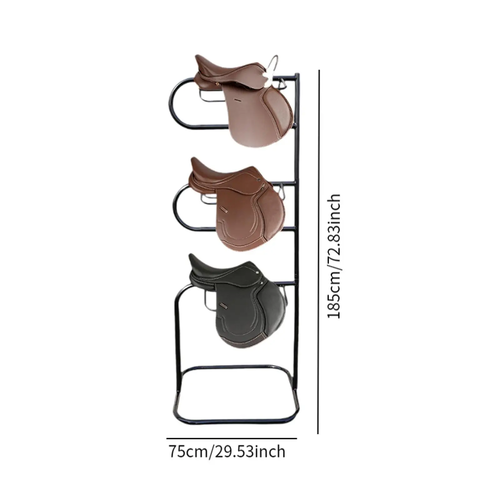 3 الطبقة السرج رف تدوير السرج حامل معدني الثقيلة اكسسوارات السرج المنظم حامل السرج لغرفة مزرعة الحظيرة #6