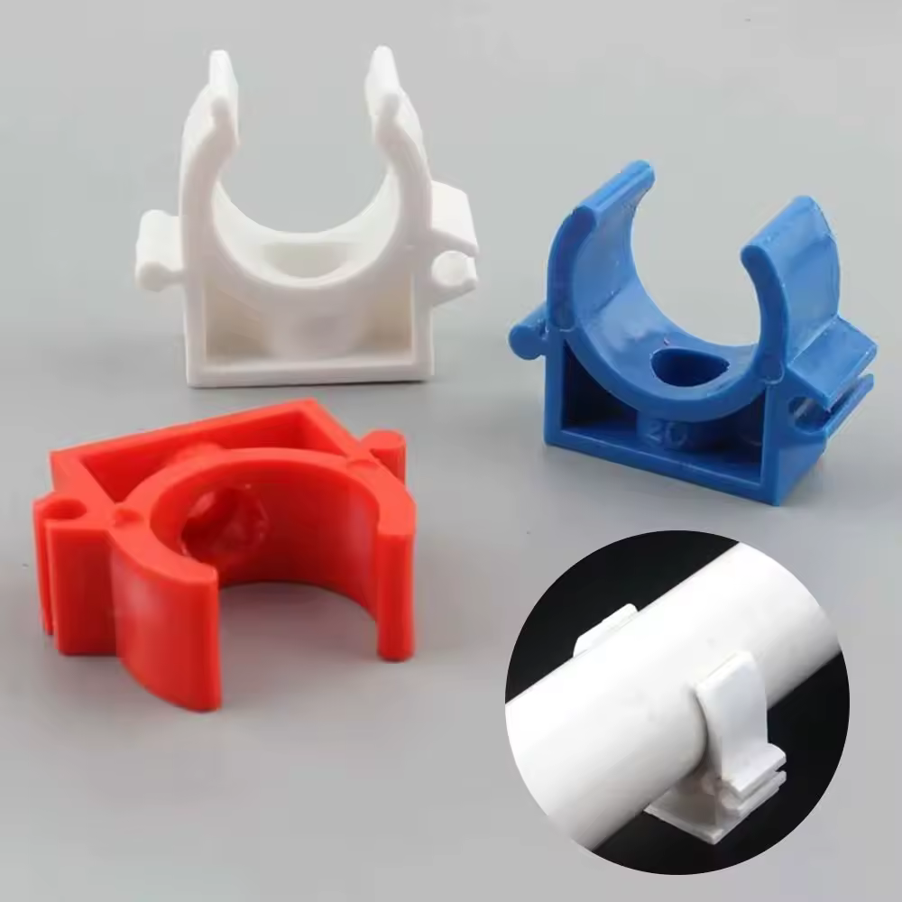 Collier de serrage de tuyau en PVC de type U, support de tuyau de connecteur, raccords de tube, connecteurs de tuyau d'eau durables, accessoires de jardin, 16mm, 20mm, sac de 100 pièces