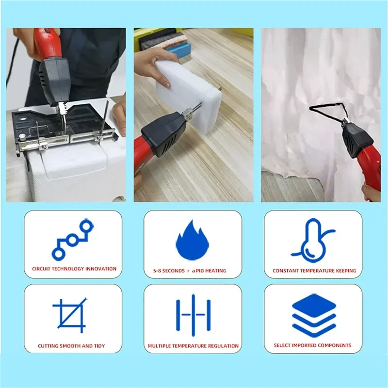 220V 250W Polystyrene Hot Knife Groove Styrofoam Slotting Plate Carving Foam Heating Knife Air Cooling Electric Foam Heat Cutter