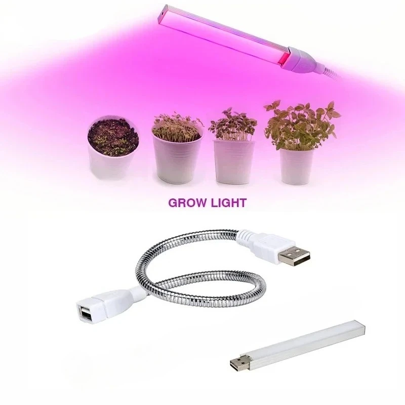 

USB 5V LED Grow Light Full Spectrum Plant Lamp With Flexible Hose For Hydroponic Flower Seedling Greenhouse Indoor Gardening